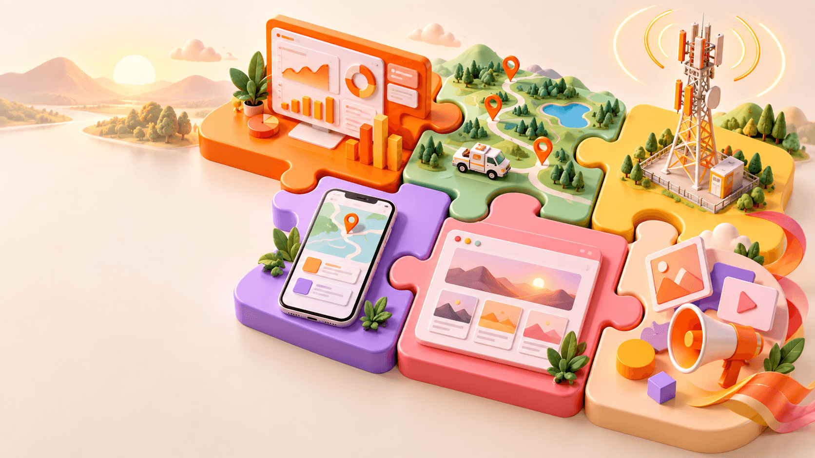 Aplicativos e serviços digitais conectados em um ecossistema